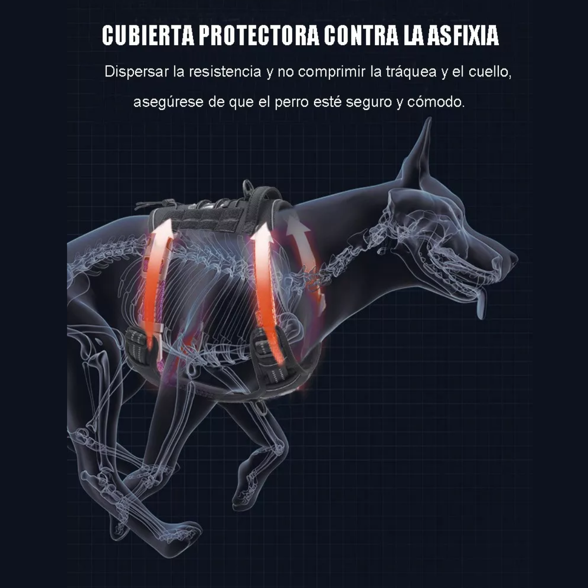 Chaleco Táctico Para Perro Pechera Militar K9 Ajustable Gris Talla S