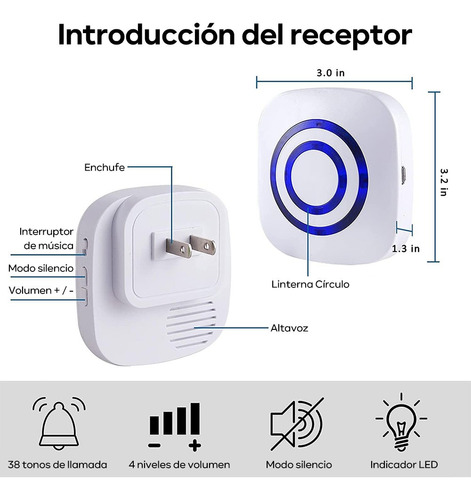 Timbre Con Sensor Movimiento Con 38 Música Para Negocios