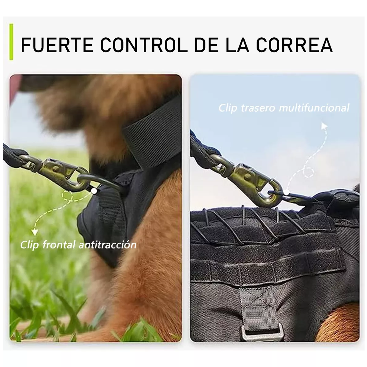 Pechera Táctica Arnés Para Perro Mediano Grande Con Parches Negro Talla M