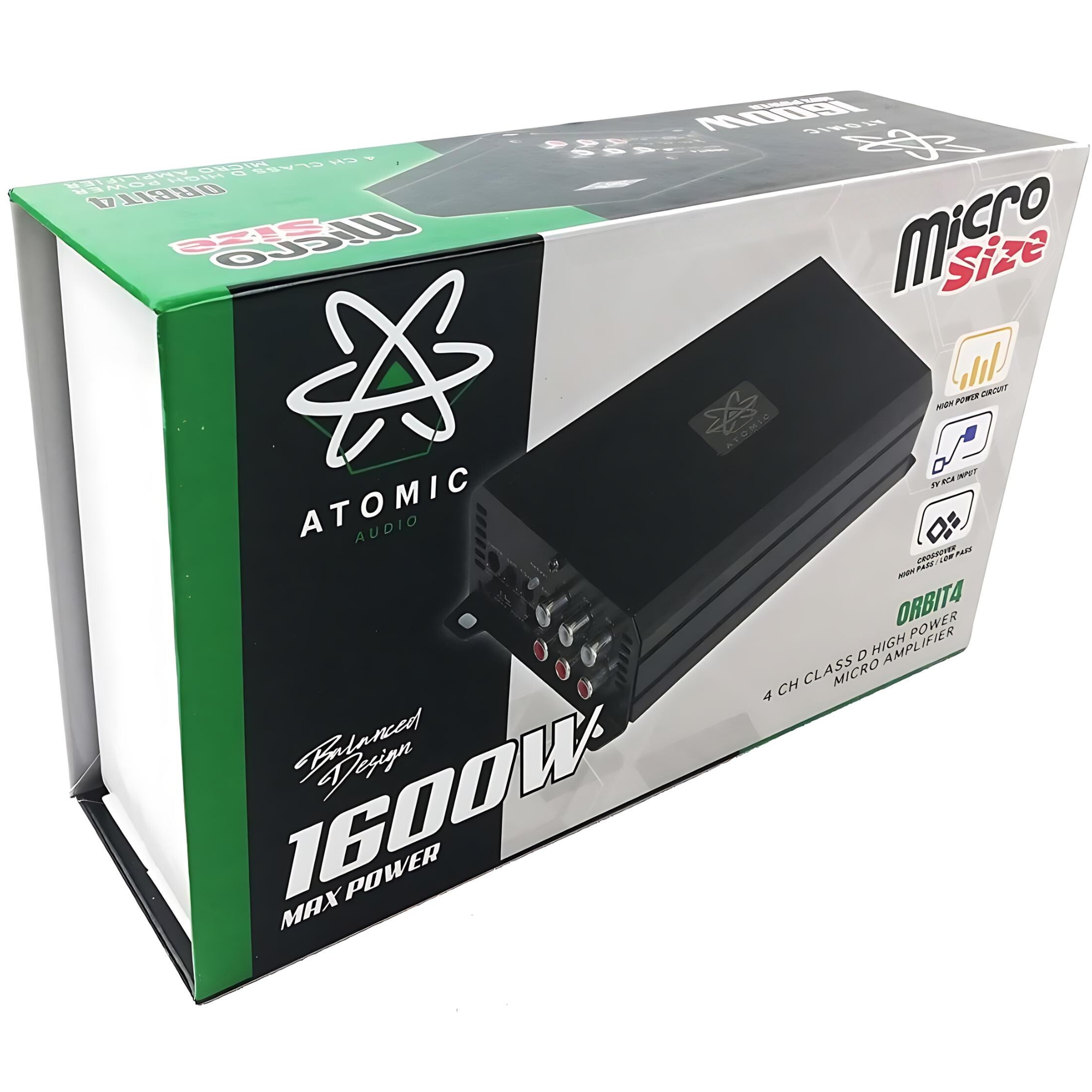 Micro Amplificador 4 Canales Atomic Audio ORBIT4 1600 W
