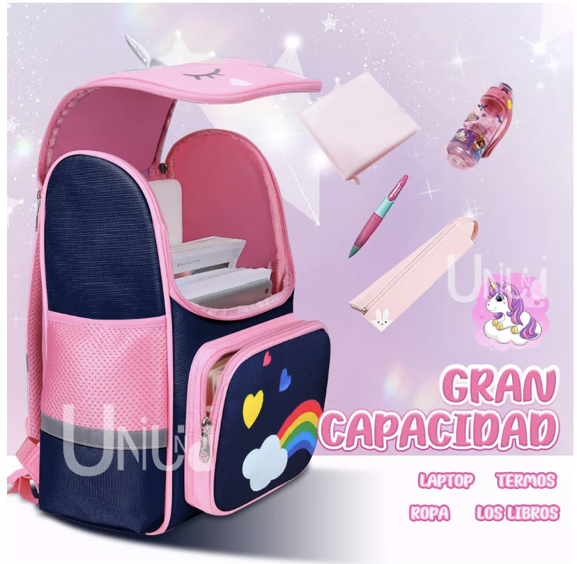Mochila Infantil Escolar Primaria Para Niñas Grande Kawaii T