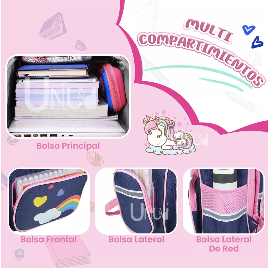 Mochila Infantil Escolar Primaria Para Niñas Grande Kawaii T
