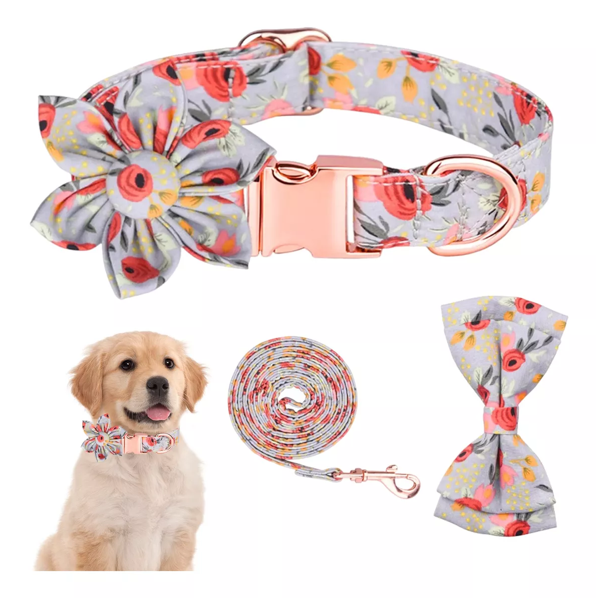 Collar Para Mascotas De Algodón Puro Transpirable Para Perro Verde Talla S