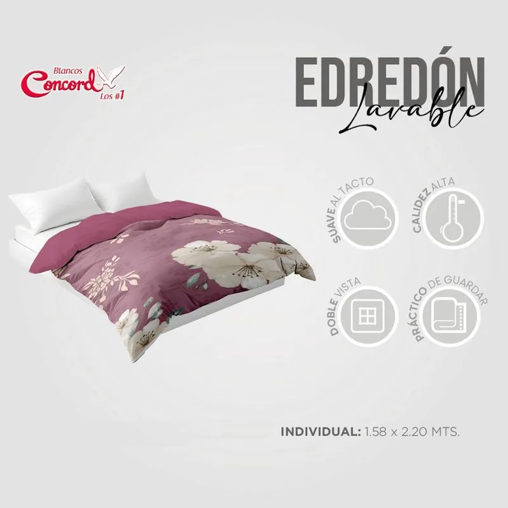 Edredon Lavable Lúa Berry Microfibra Individual Concord