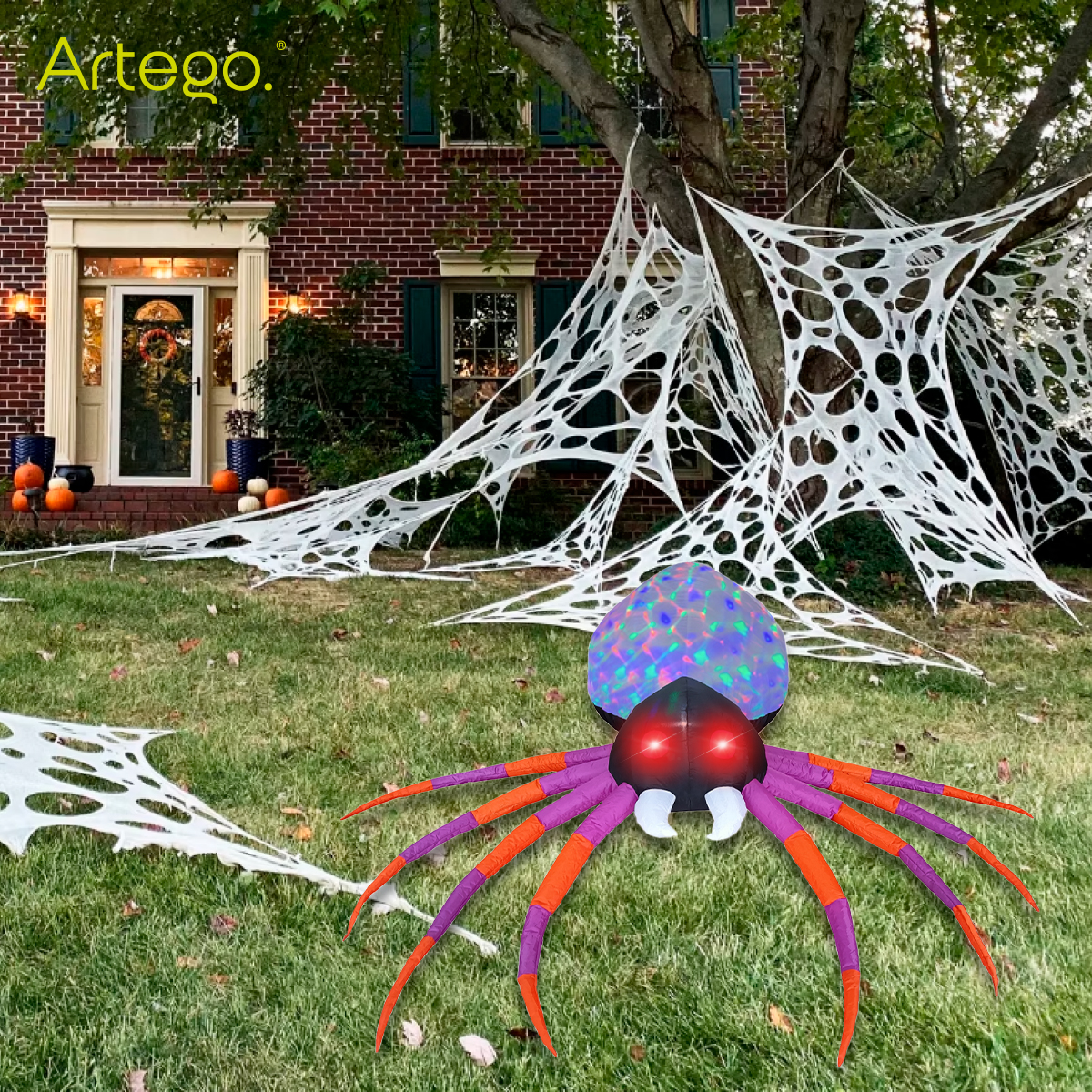 Inflable de Halloween Araña spider para exteriores multiled - 2.2m