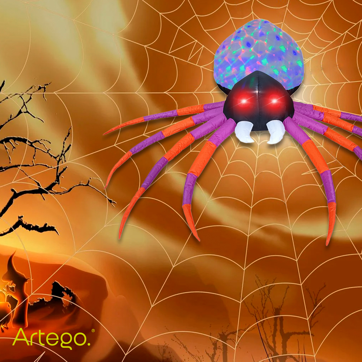 Inflable de Halloween Araña spider para exteriores multiled - 2.2m