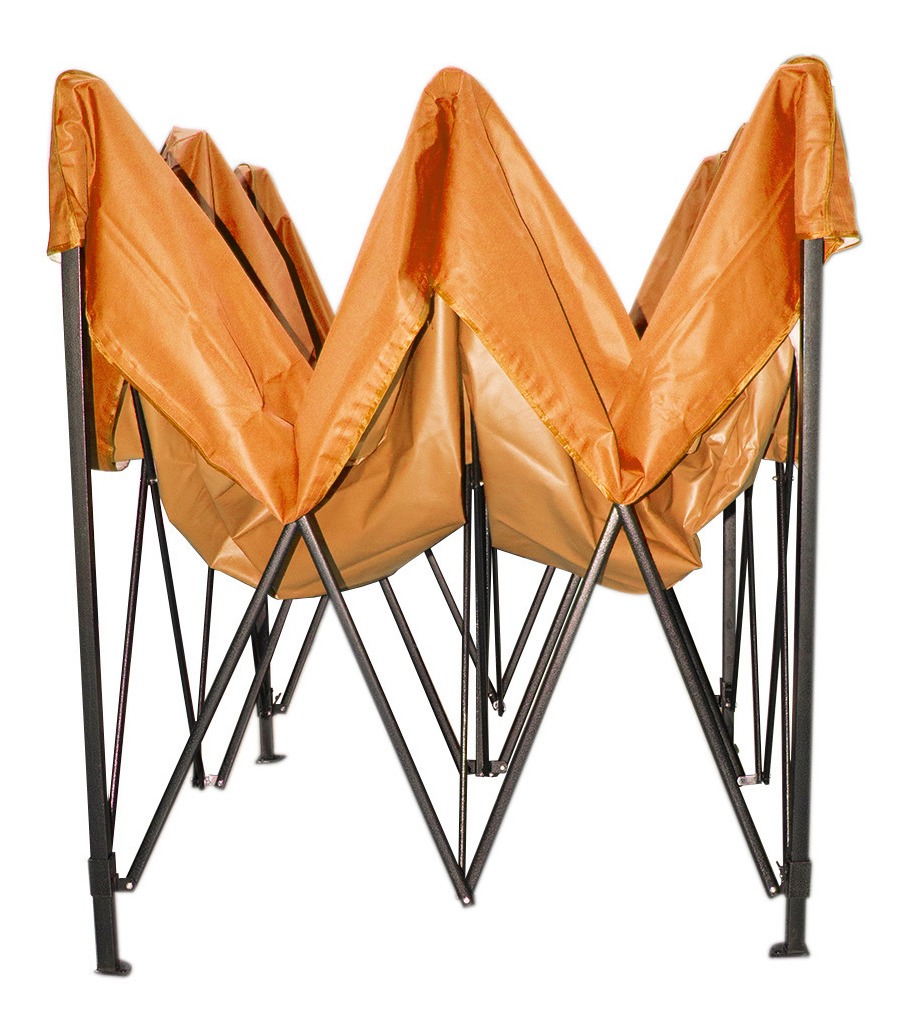 Carpa 3x3 Toldo Plegable Impermeable Lona Naranja Reforzada Jardin Exterior