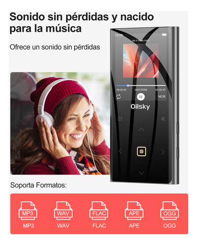 64 Gb Reproductor Musica Mp3 Mp4 Bluetooth Fm Con Altavoces