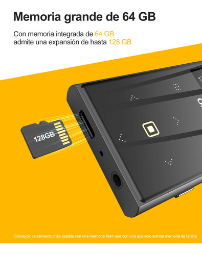 64 Gb Reproductor Musica Mp3 Mp4 Bluetooth Fm Con Altavoces