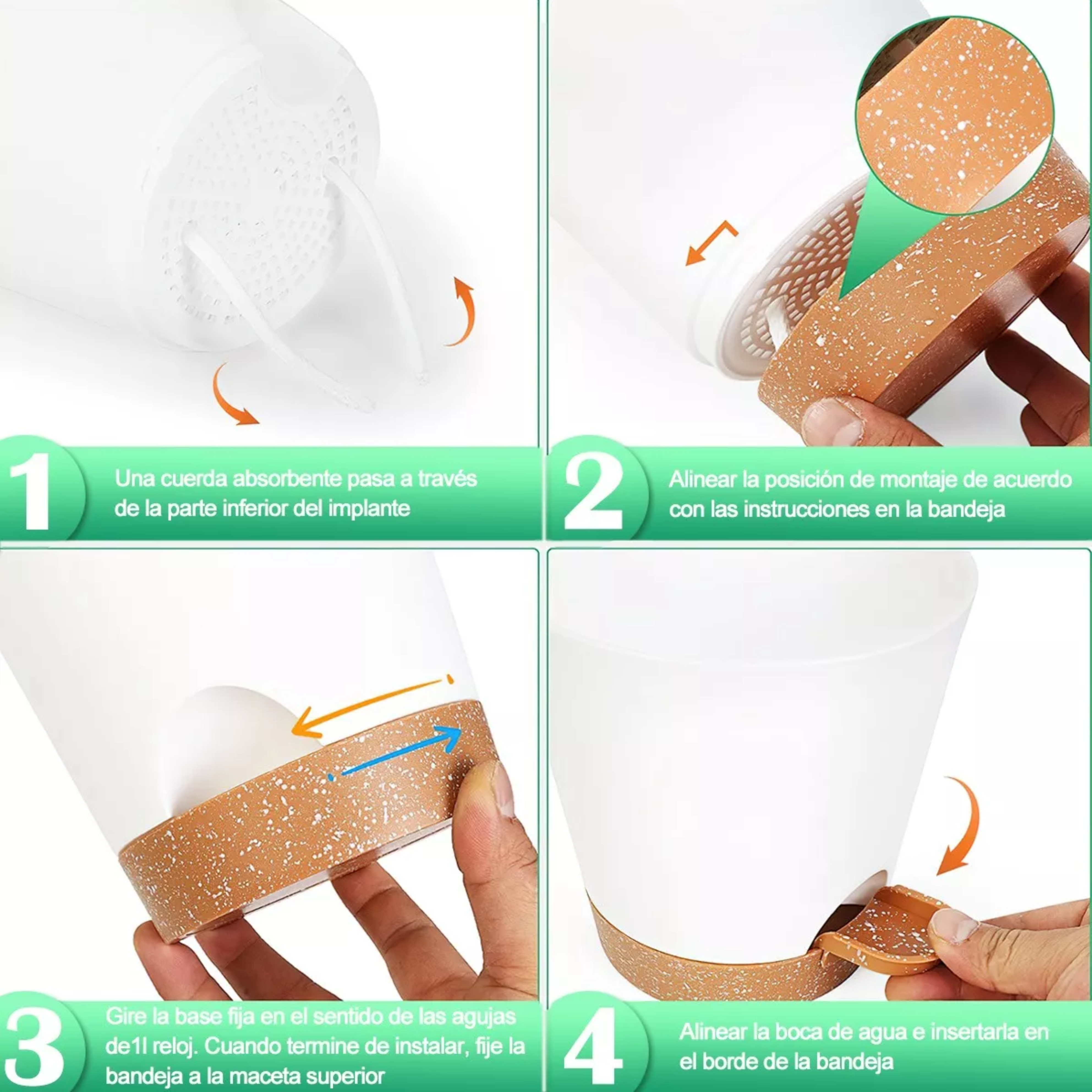 6 Pcs Macetas De Plástico Con Riego Automático Para Plantas