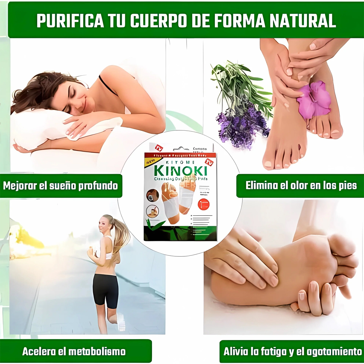 Parches Detox Kinoki Original Pies Anti Fatiga Y Cansancio