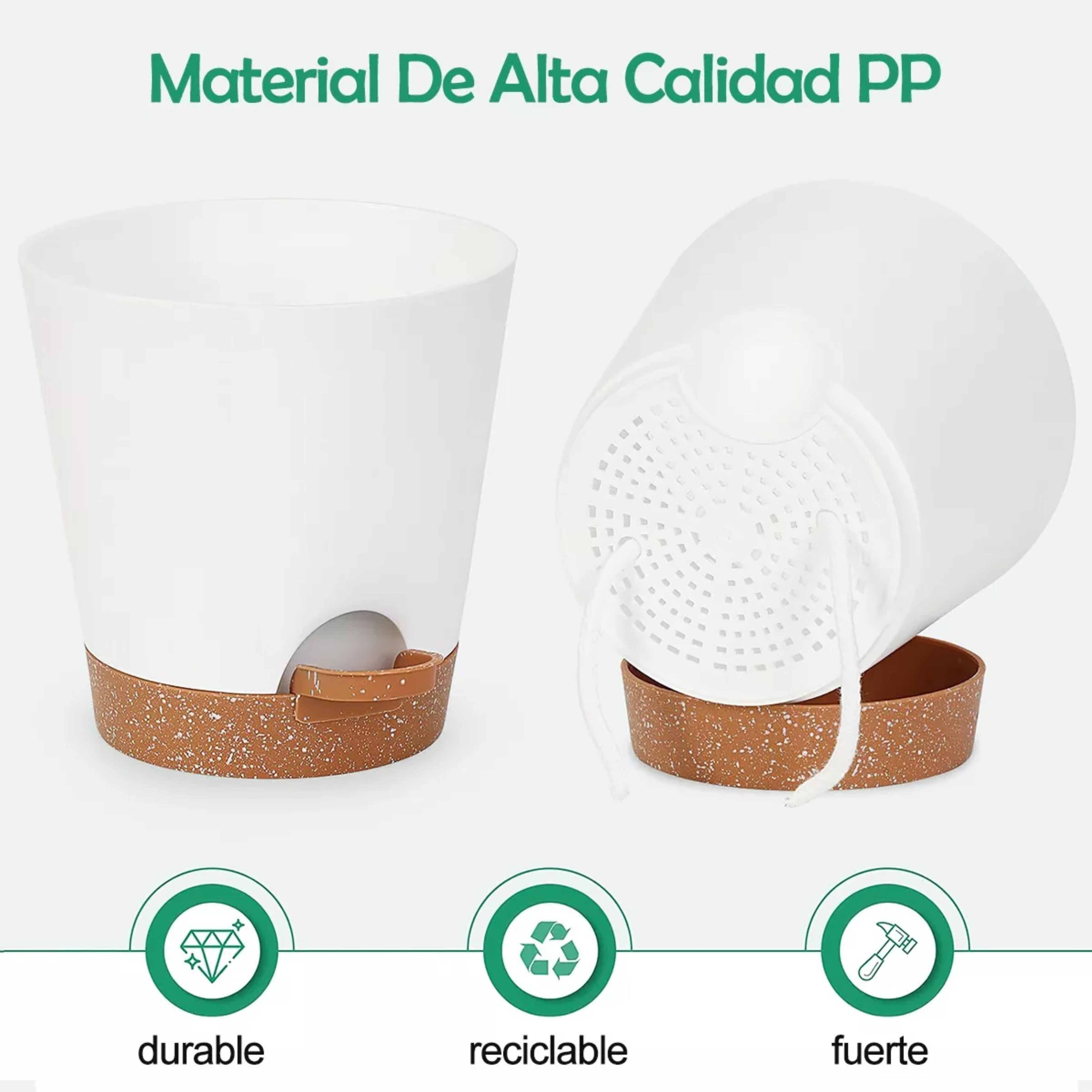6 Pcs Macetas De Plástico Con Riego Automático Para Plantas