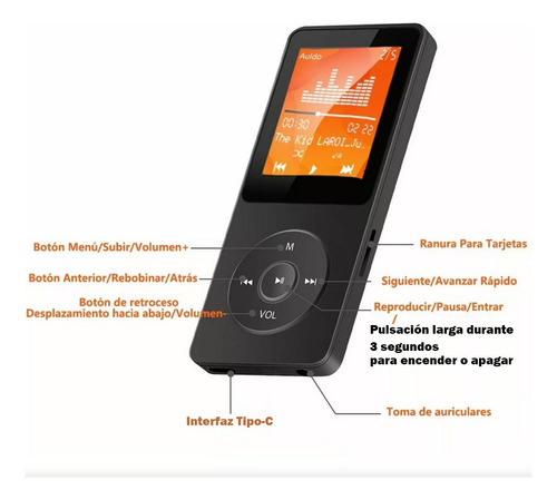 Reproductor Música Digital Mp3 Mp4 Con Bluetooth Fm 32gb