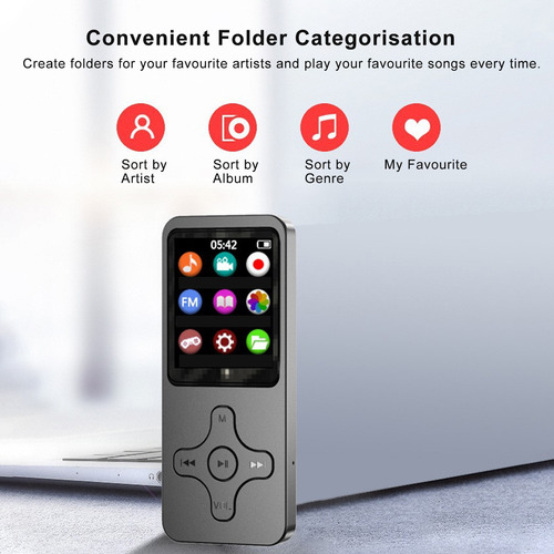 Reproductor De Música Bluetooth Mp3 Mp4, Grabadora De Radio