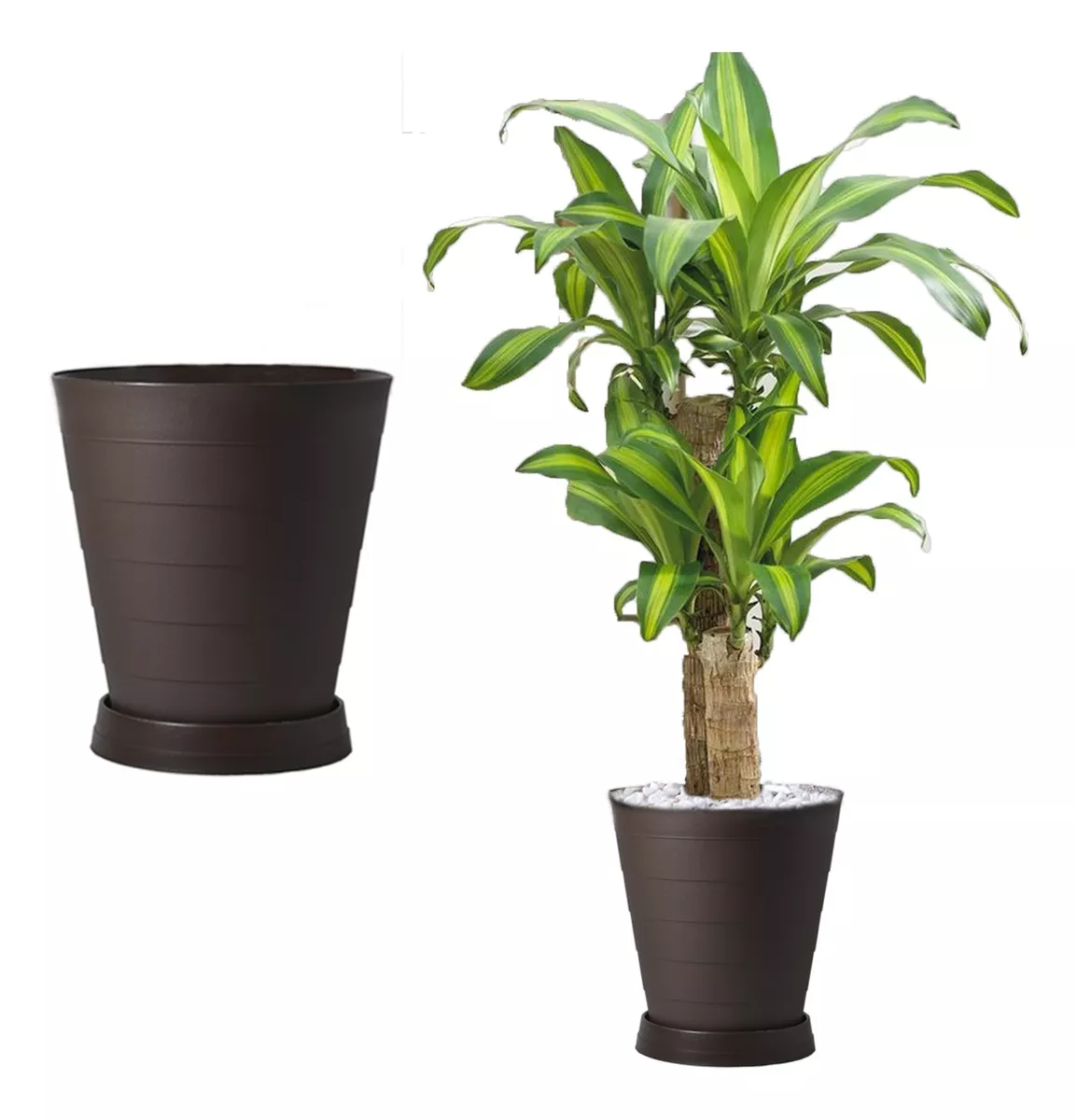 2 Macetas Grande Moderna Minimalista Interior Exterior Plato