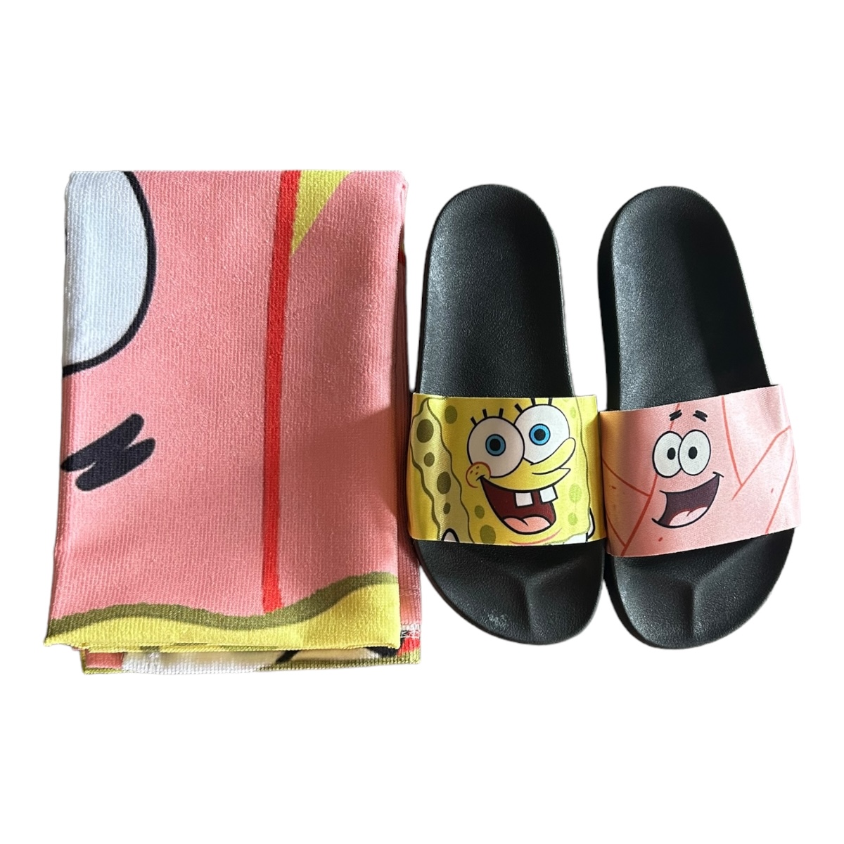 Juego De Sandalias Y Toalla Bob Esponja Y Patricio