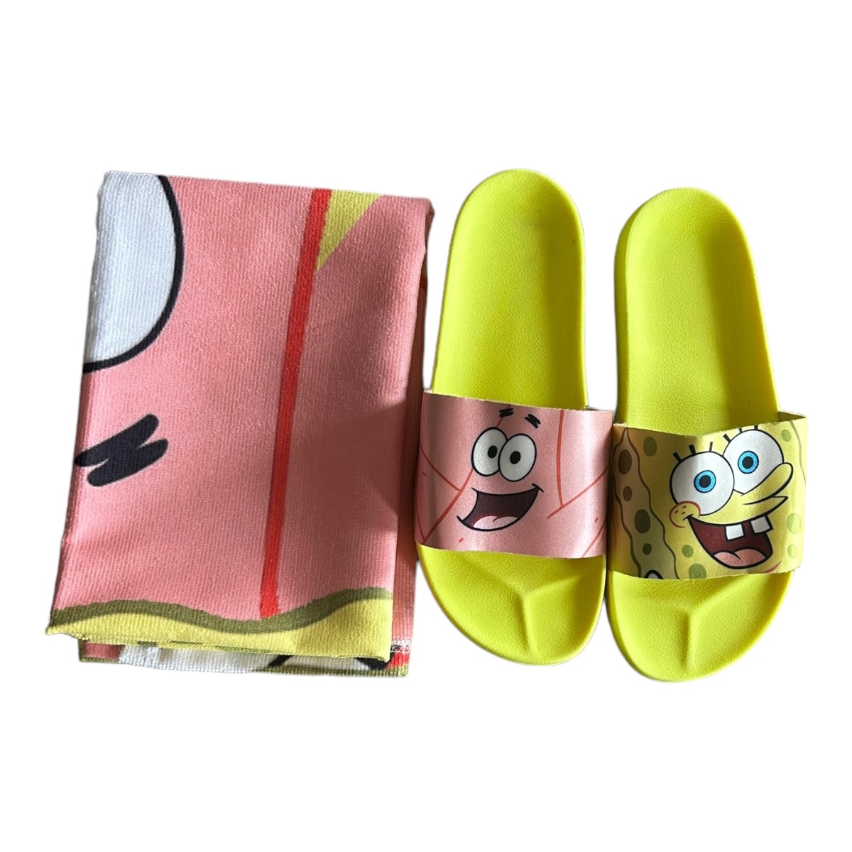 Juego De Sandalias Y Toalla Bob Esponja Y Patricio