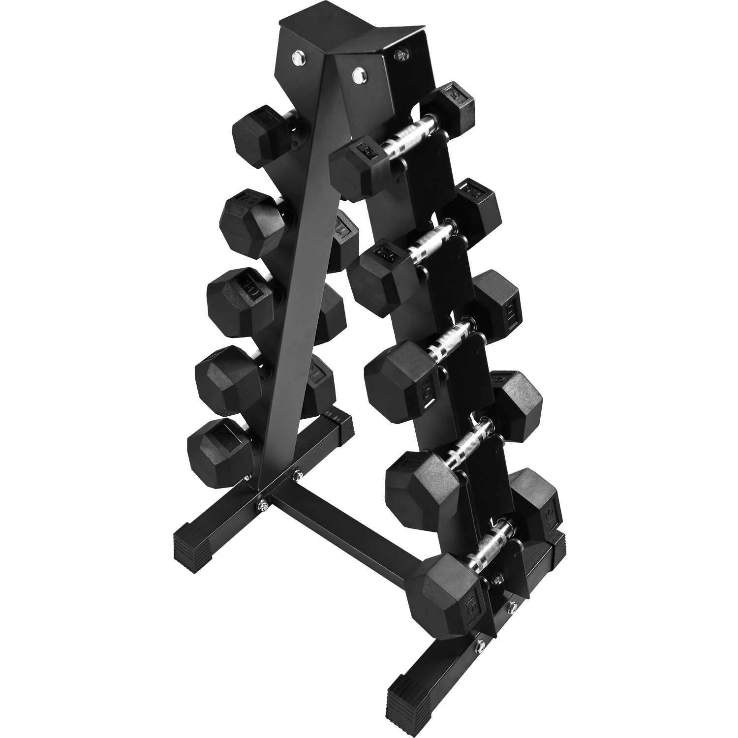 Rack 10 Pesas Hexagonales Mancuernas 5-15 Lb Soporte Estante