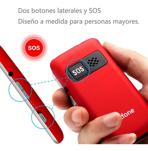 Teléfono Celular Senior, Flip Teléfono Móviles Para Personas Mayores Con Teclas Grandes, Con Sos Botón, Cámara,doble Sim,batería De Larga Duració,rojo