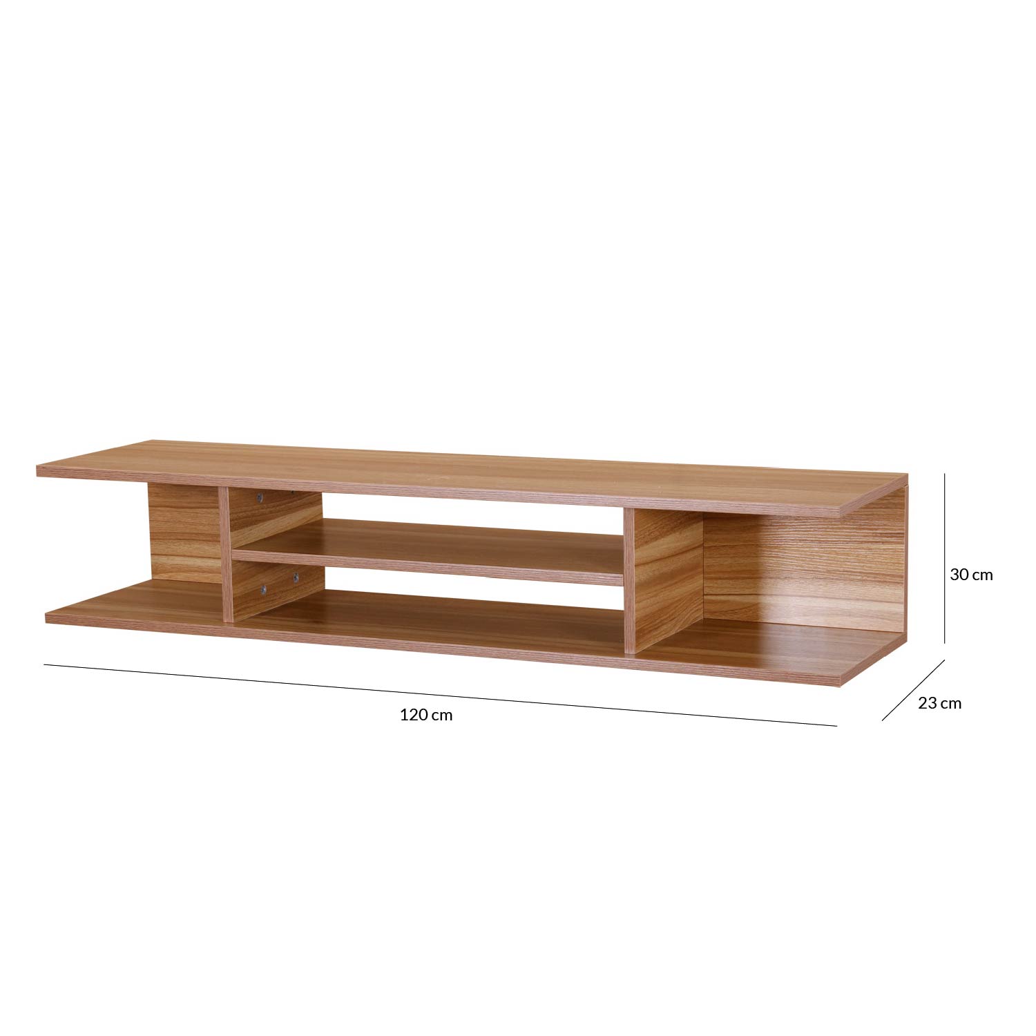 Ilios Innova | Mueble TV Flotante con Repisas, Parota Moderno Minimalista, Ideal Para Organizar Tus Dispositivos Electrónicos