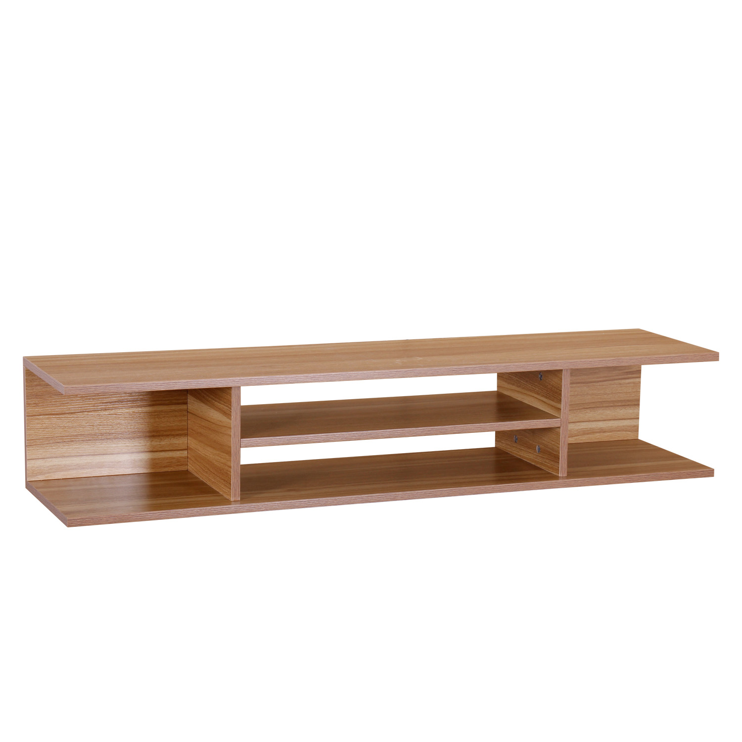 Ilios Innova | Mueble TV Flotante con Repisas, Parota Moderno Minimalista, Ideal Para Organizar Tus Dispositivos Electrónicos