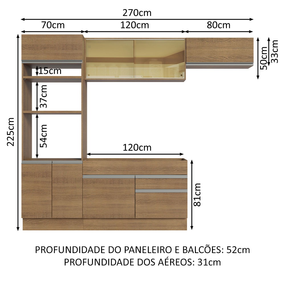 Cocina Integral Completa Modular Madesa Glamy 270cm MM 11