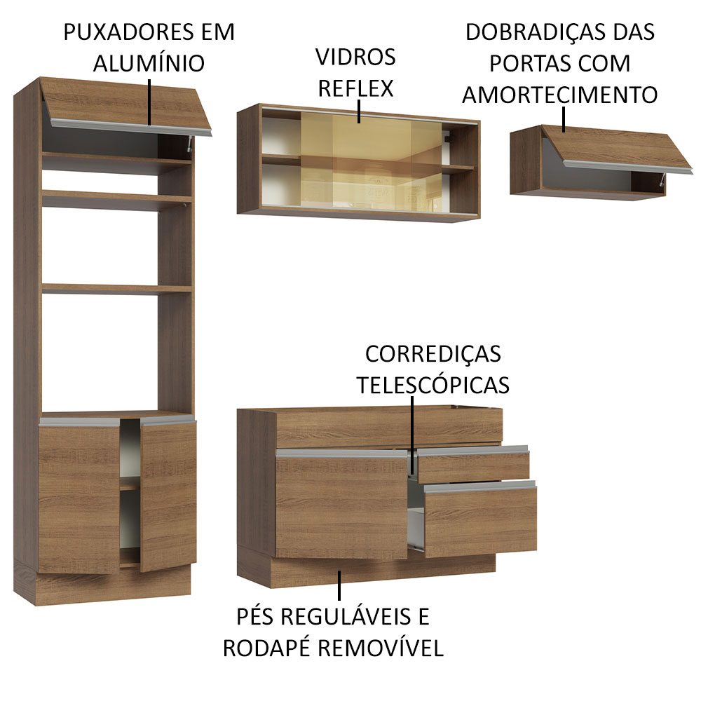 Cocina Integral Completa Modular Madesa Glamy 270cm MM 11