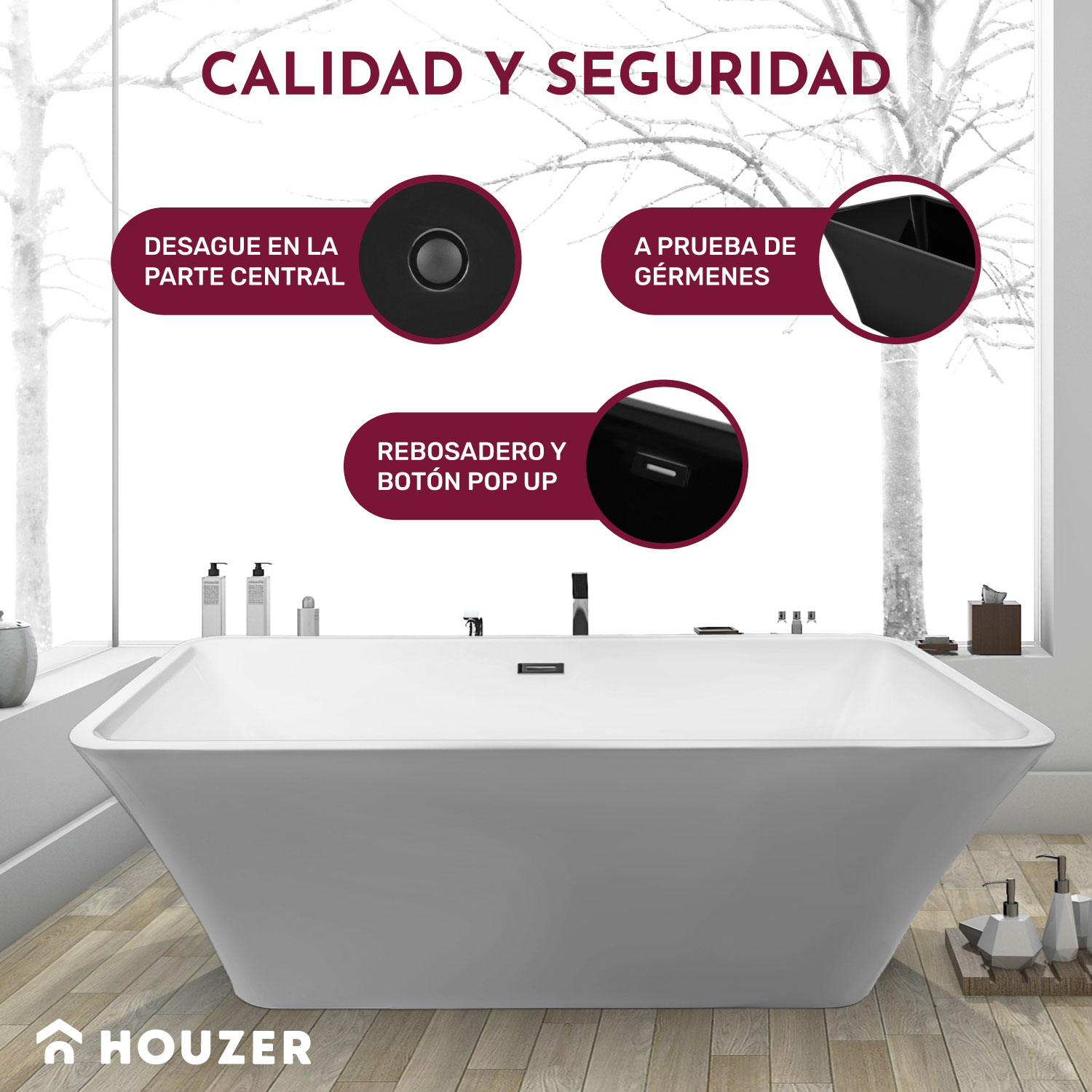 Tina Baño Premium Lujo 280l Fibra Vidrio 172x77x62 Cm