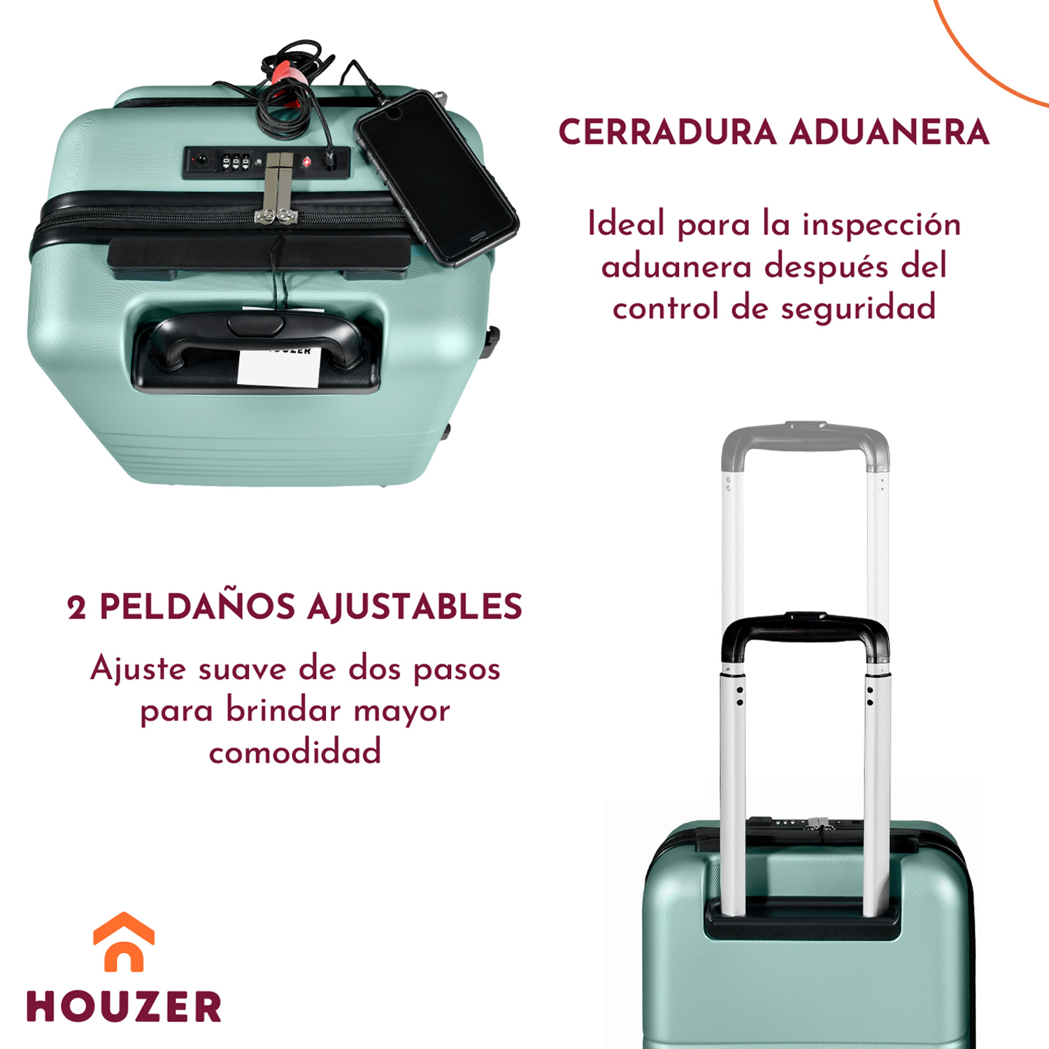 Set de 2 Maletas Equipaje Viaje Cabina Avion 21' Y 18' 4 Ruedas 360° Kit maleta