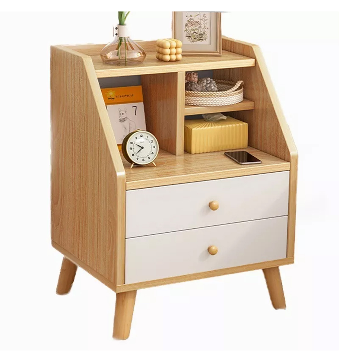 Buró Mesa De Noche Top Living Para Recamara Estilo Vintage