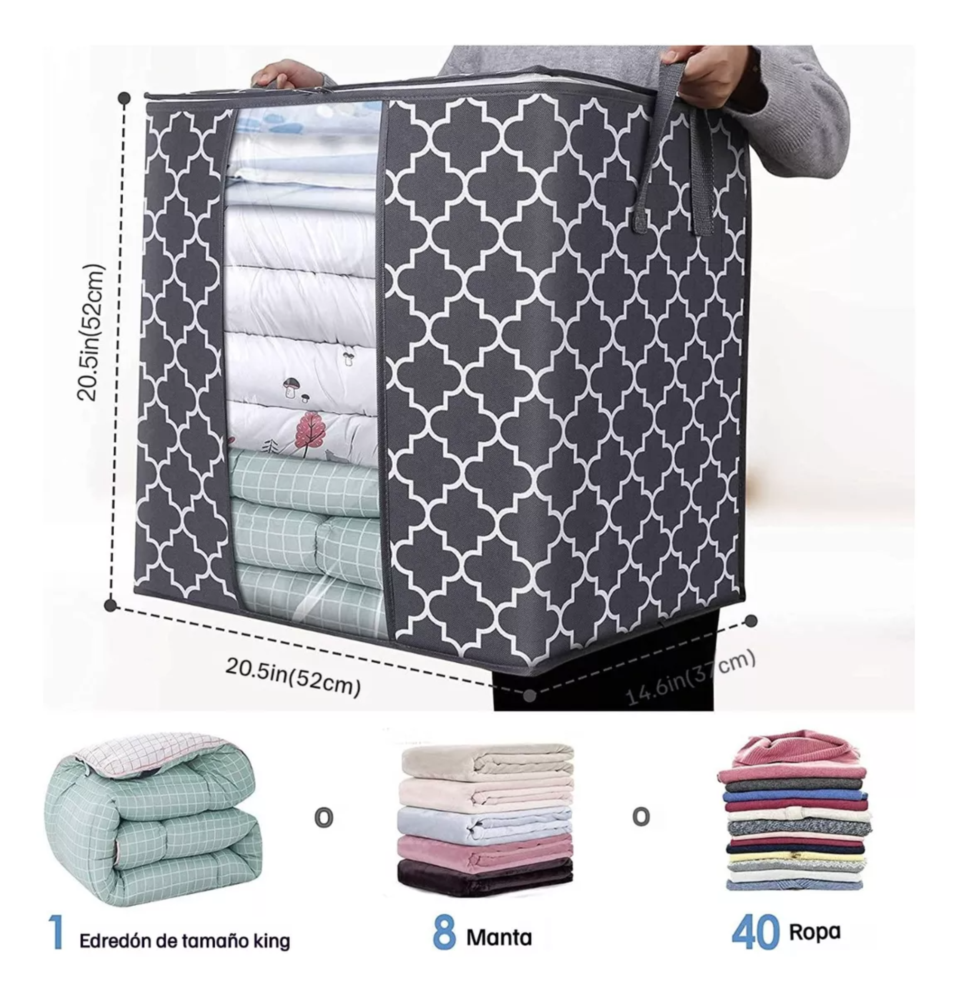 Bolsas Almacenamiento Para Guardar Ropa Y Edredones,3 Piezas