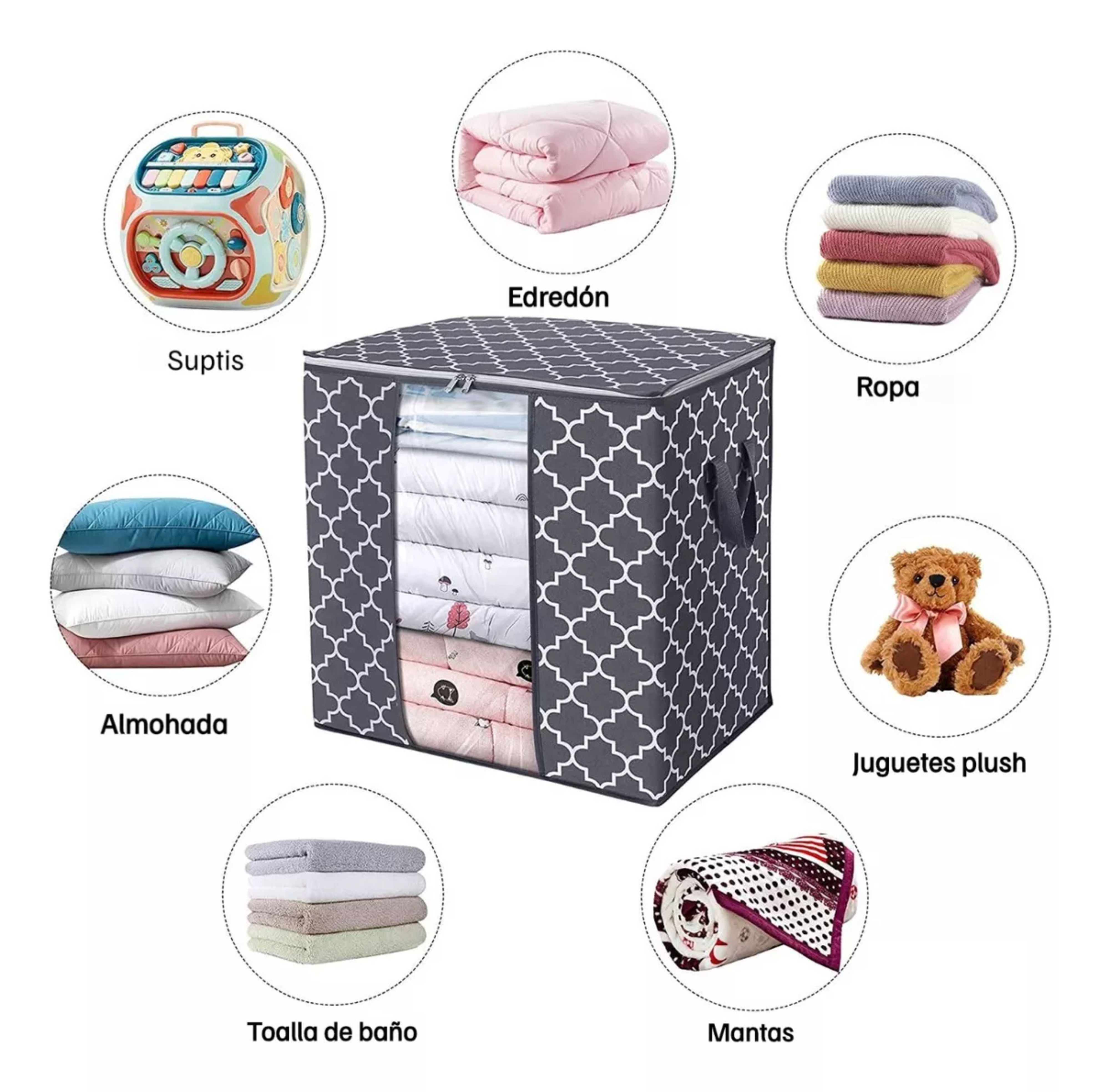 Bolsas Almacenamiento Para Guardar Ropa Y Edredones,3 Piezas