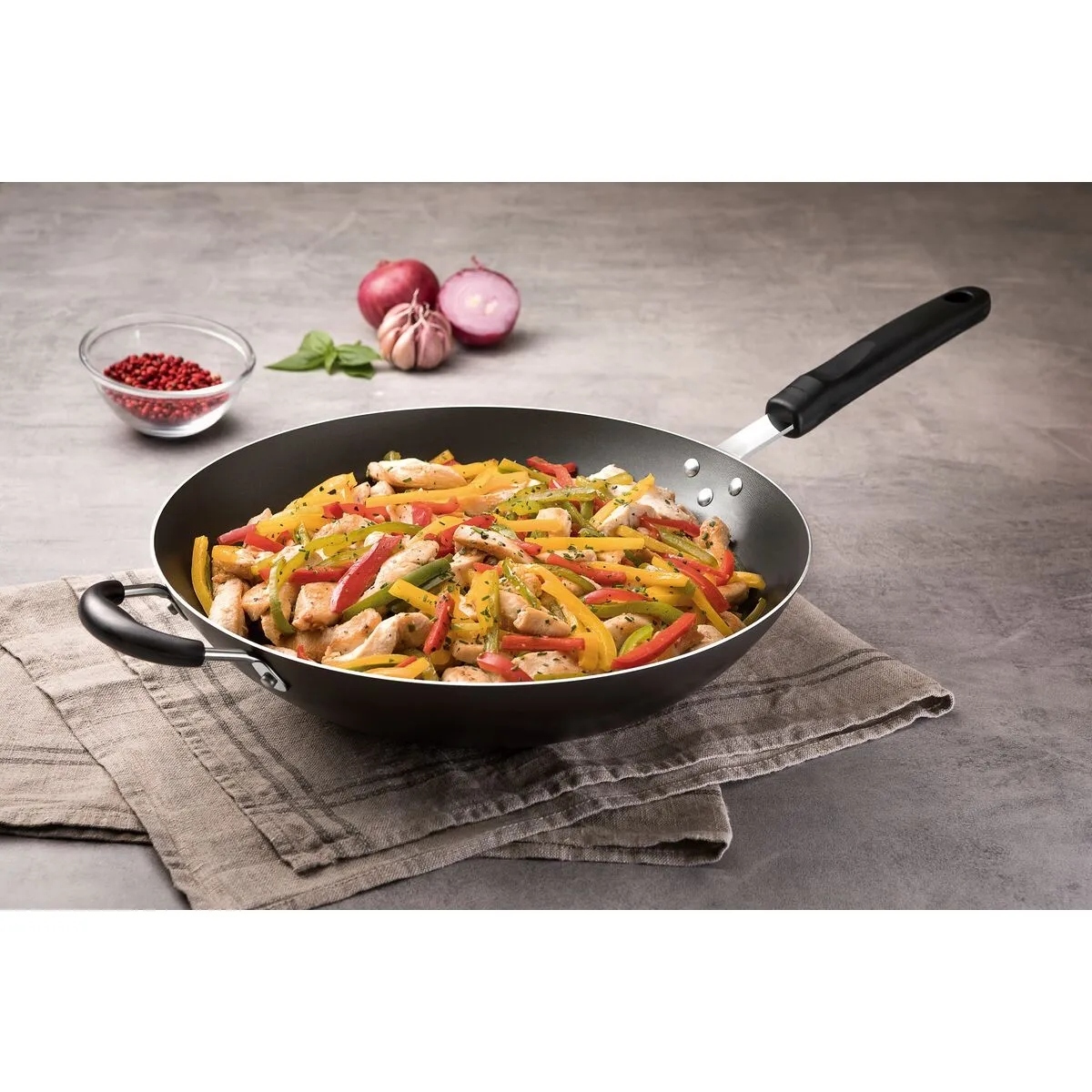 Sartén Wok Tramontina 20252/036 Loreto 36CM / Doble Jaladera Gris ENDY1