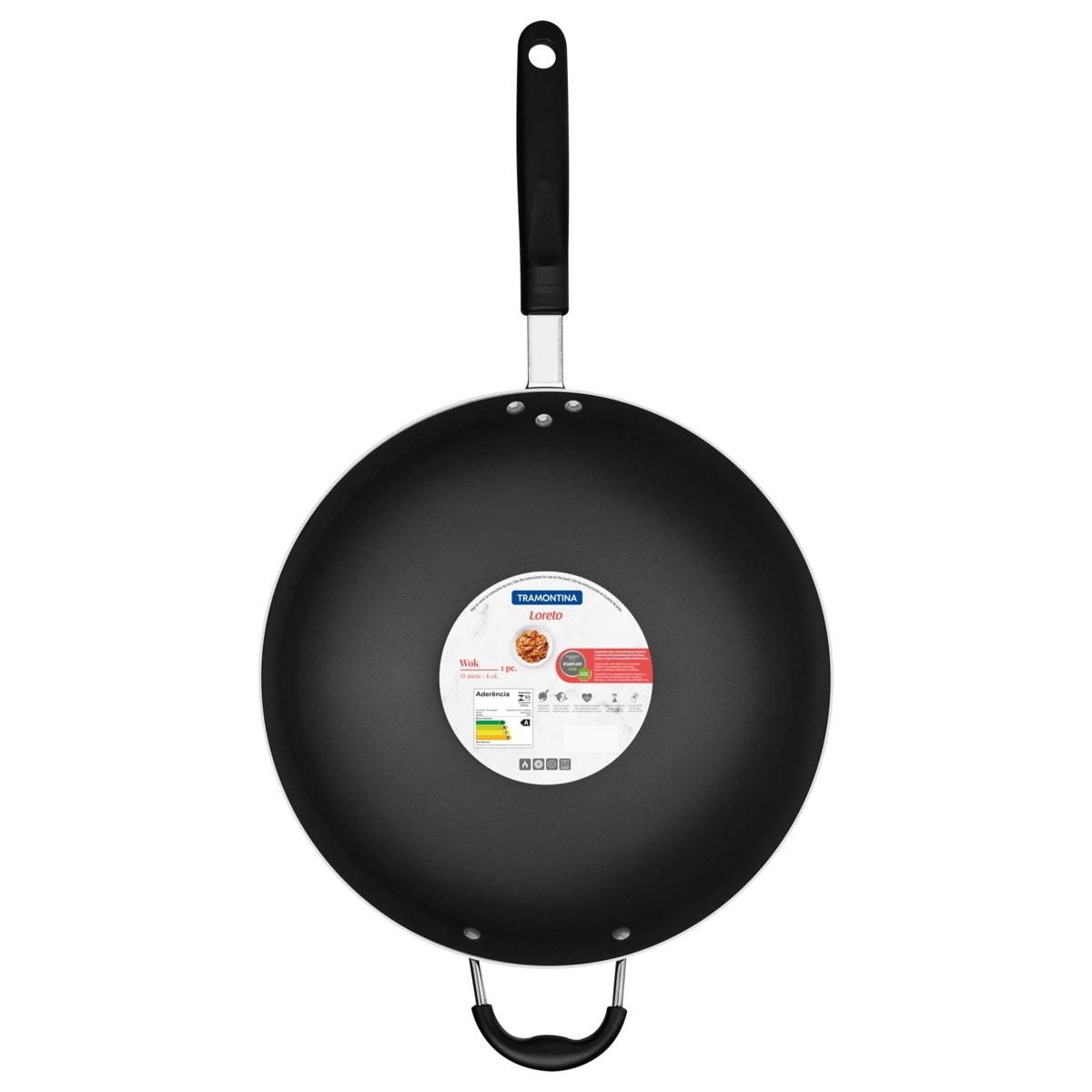 Sartén Wok Tramontina 20252/036 Loreto 36CM / Doble Jaladera Gris ENDY1