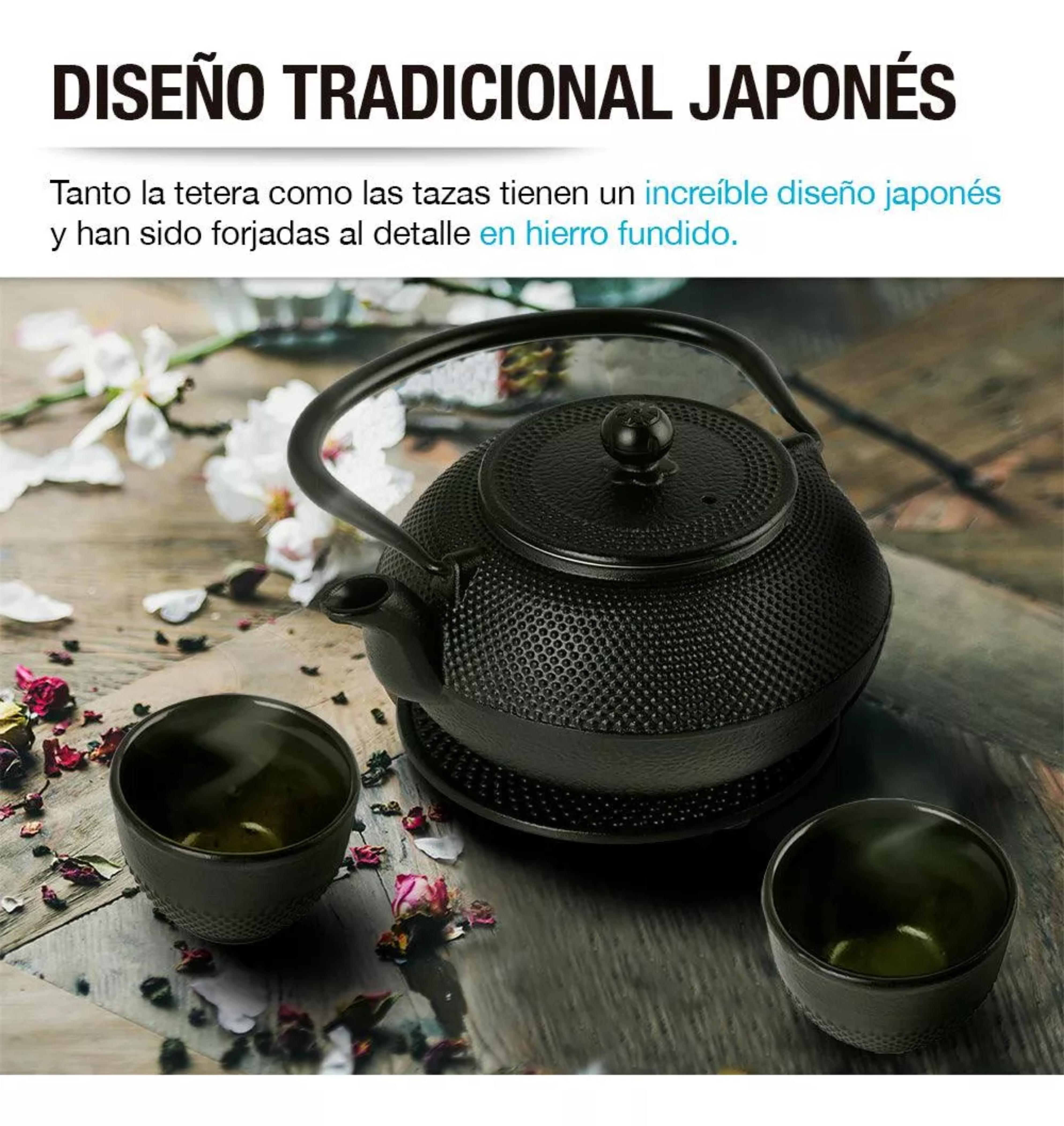 Tetera Japonesa De Hierro Fundido Con Infusor Acero Redlemon