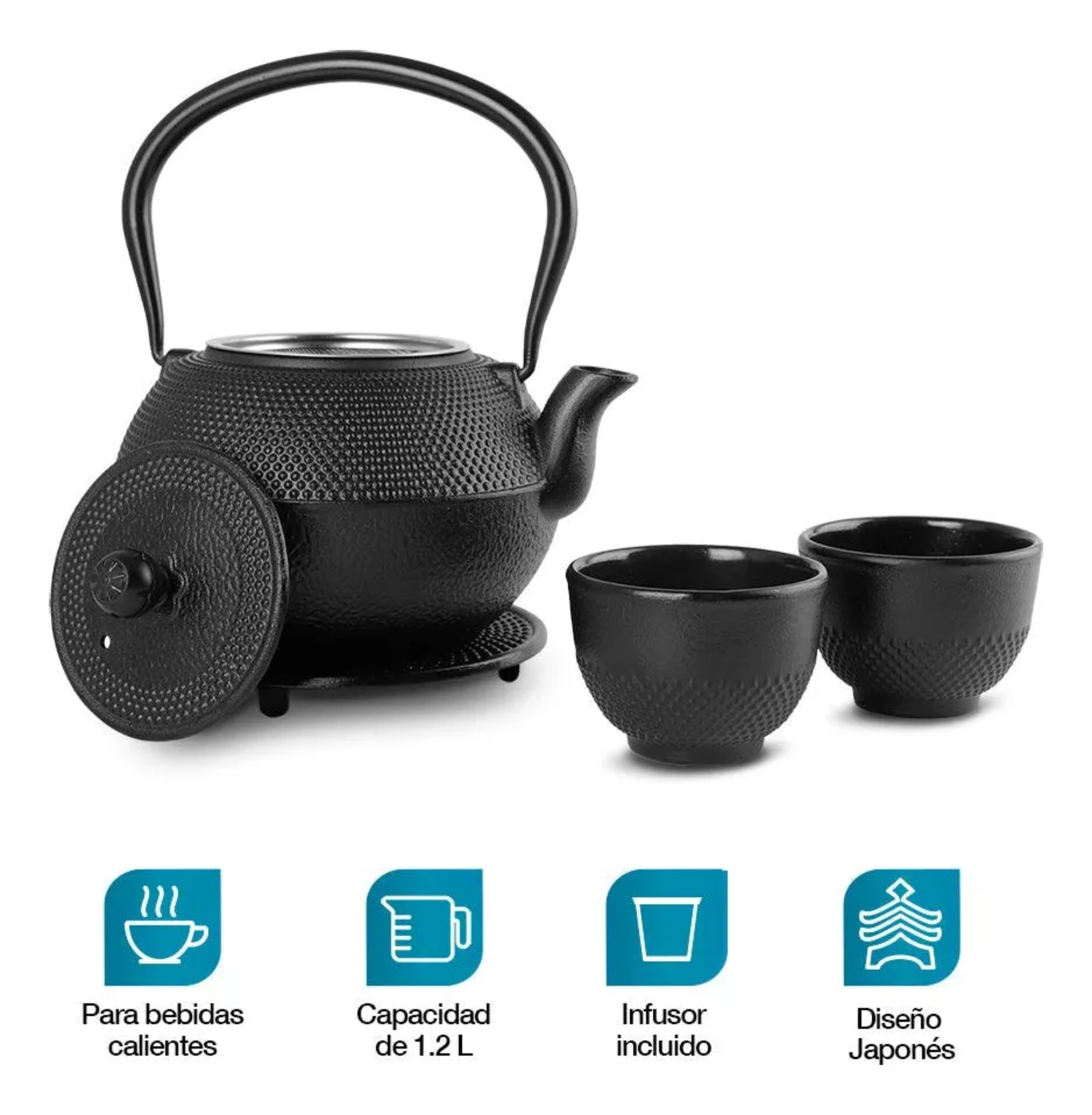 Tetera Japonesa De Hierro Fundido Con Infusor Acero Redlemon