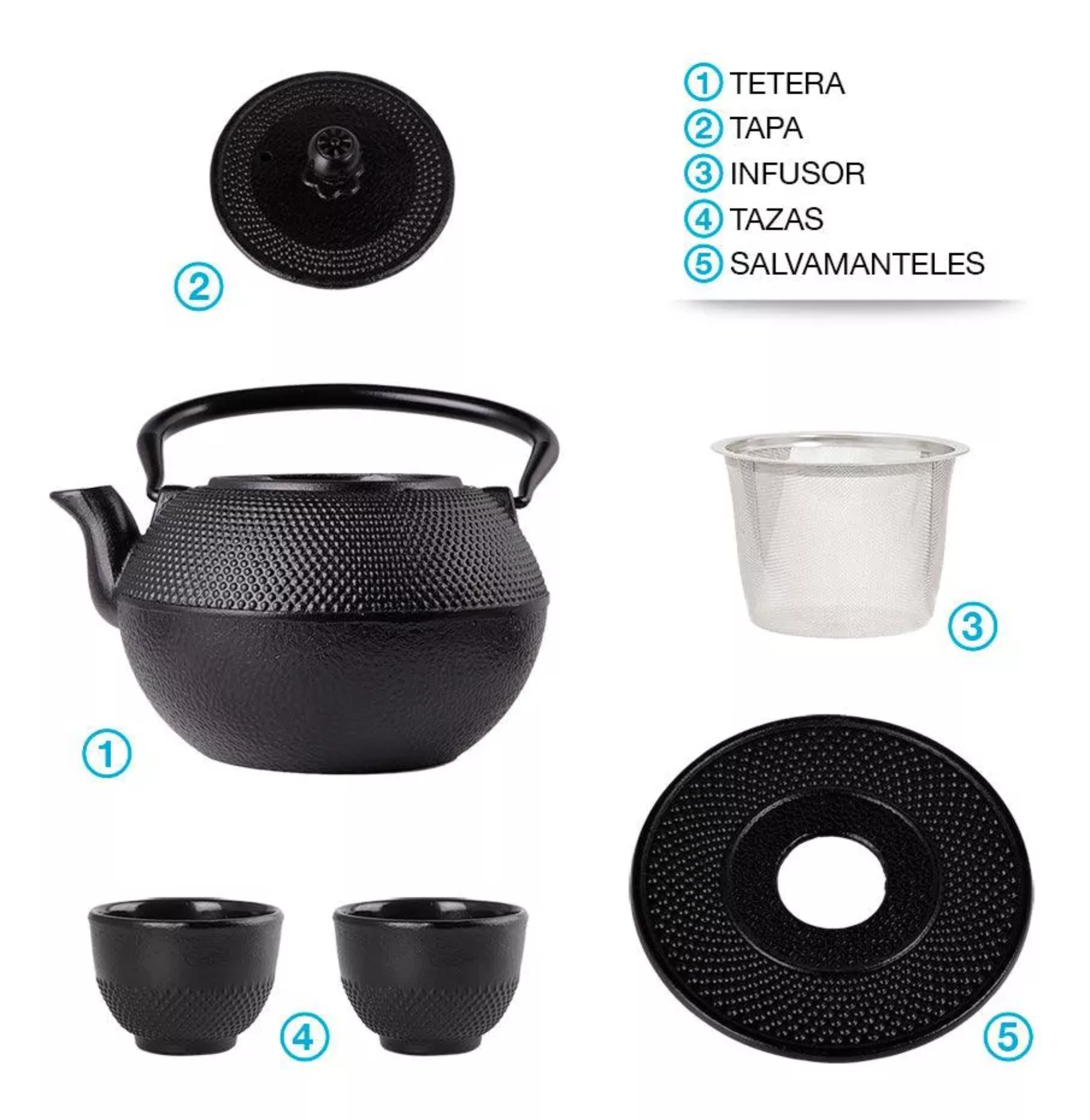 Tetera Japonesa De Hierro Fundido Con Infusor Acero Redlemon