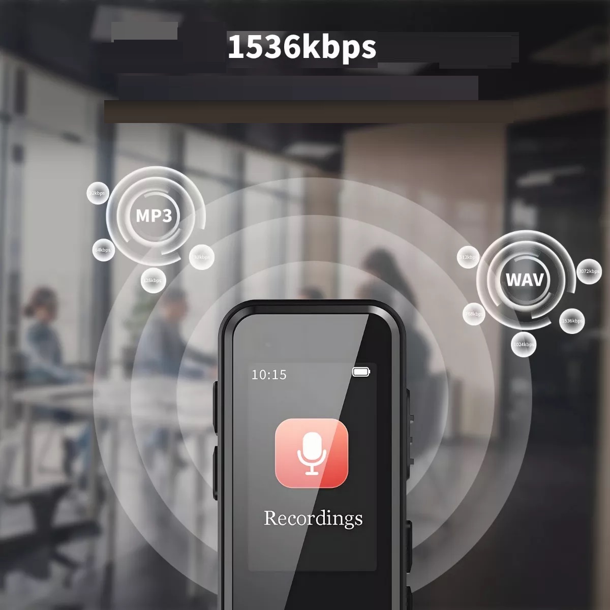 Grabadora De Voz Digital, Reproductor Mp3 Con Pantalla 64gb
