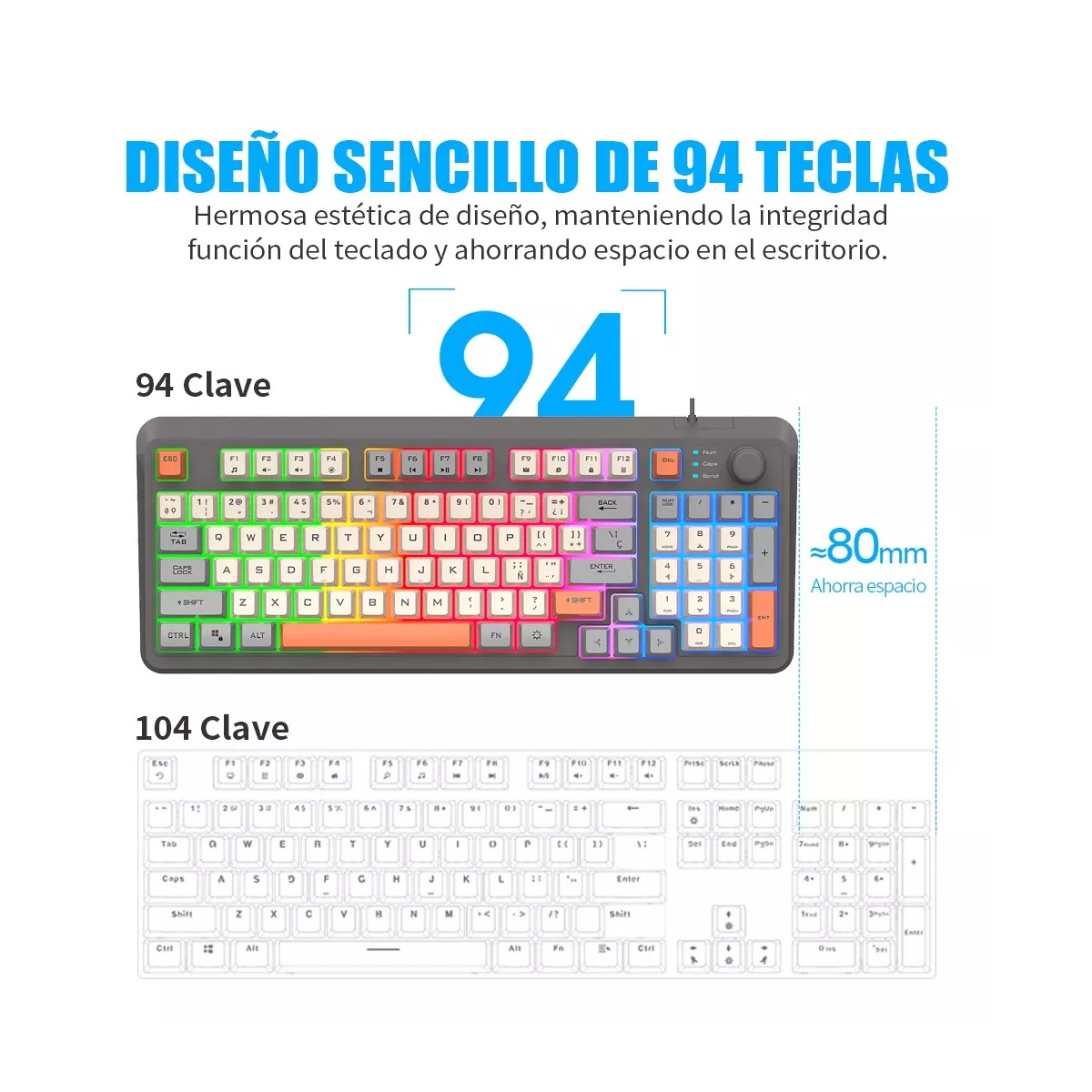 Kit de teclado y mouse gamer Español Latinoamérica teclado negro y mouse blanco