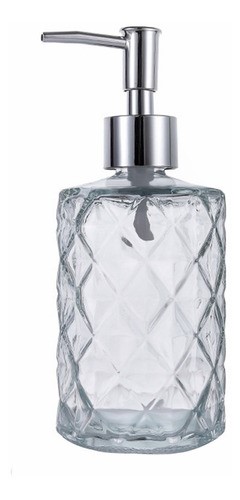Despachador Dispensador Dosificador Jabón 330 Ml De Vidrio Gris 
