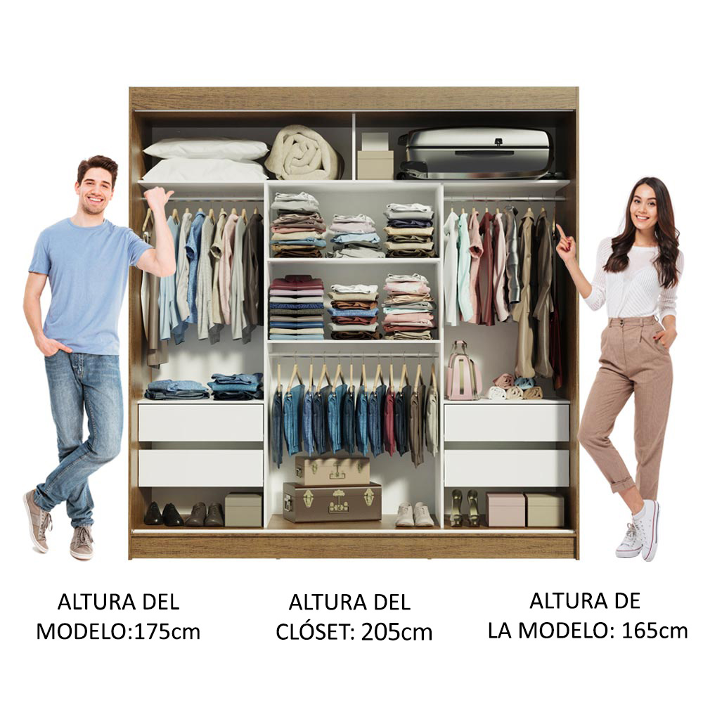 Ropero Closet Madesa 3 Puertas 3 Espejos MN