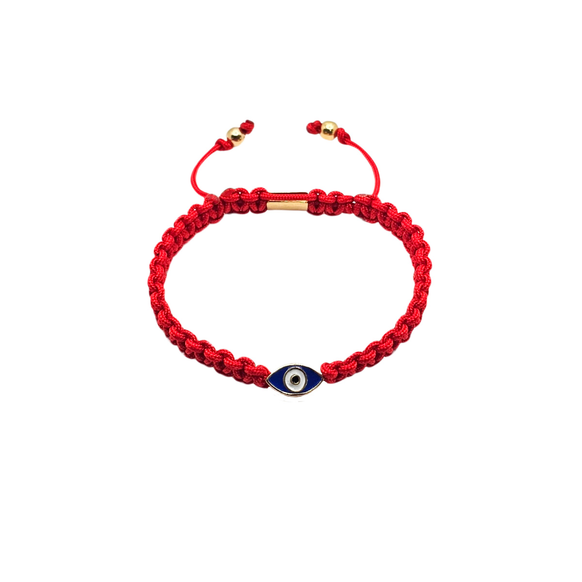 Pulsera Ojo Turco de Plata .925 y Chapa Oro 14k de Hilo rojo