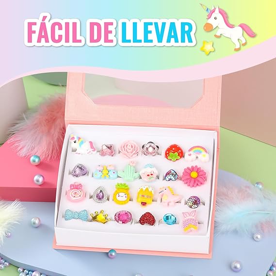 A Anillos para niña 24 piezas