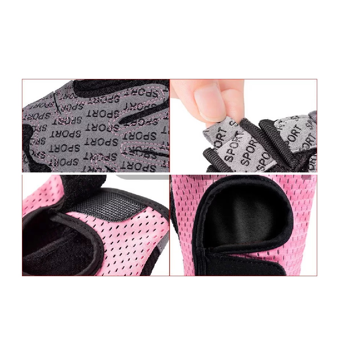 Guantes Gym Fitness Guantes Para Pesas Rosa L