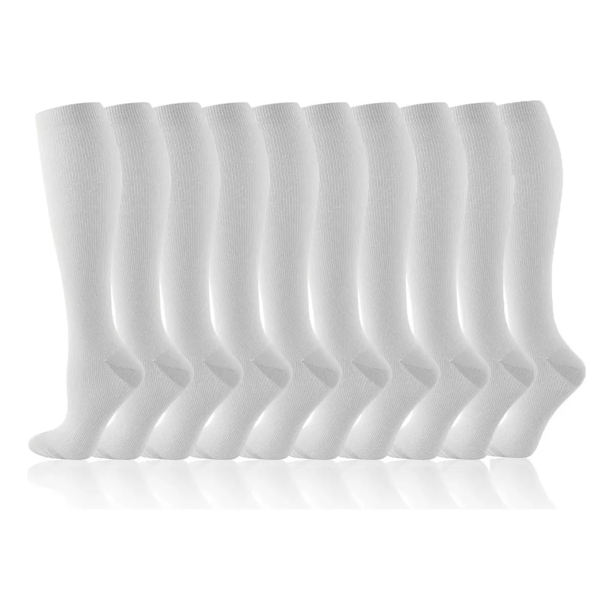 Kit 10pcs Calcetas De Compresión Blanco Talla S/M