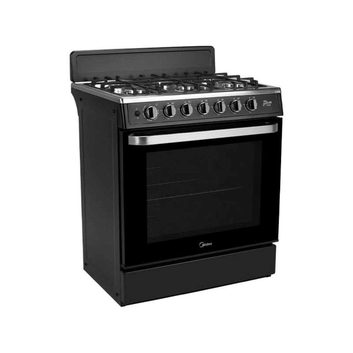 Estufa Midea MGS30FS1BEABB 30" 6 Quemadores Cubierta Acero Inox Negro ALBY