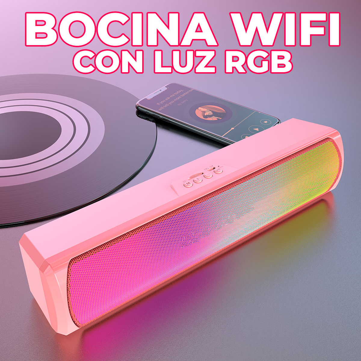 Barra Sonido Subwoofer Wireless Bluetooth Rgb Luz Para Pc/tv