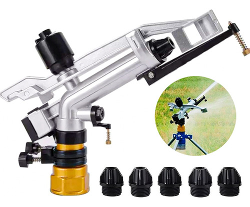 Aspersores de Riego Para Jardin 1-1/2 Riego Agrícola R-20-30m Plata amarillo