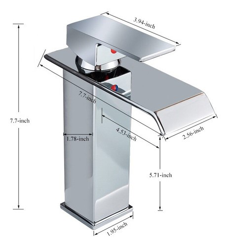 Grifo Monomando Mezclador Fregadero Baño Acero Inoxidable Plata 