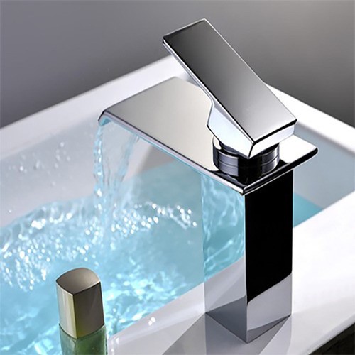 Grifo Monomando Mezclador Fregadero Baño Acero Inoxidable Plata 